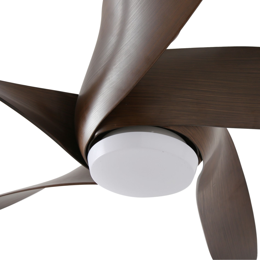 ZEVENTI - LED-Deckenventilator LUCCA LED/18W/230V 3000/4000/6000K Wi-Fi Tuya braun + Fernbedienung