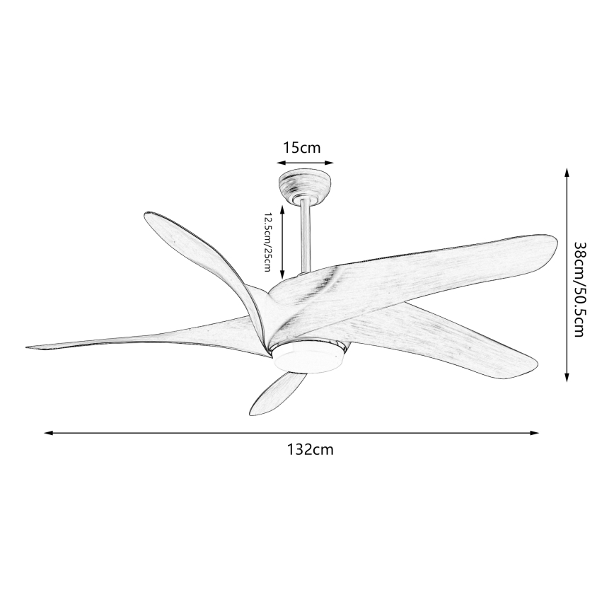 ZEVENTI - LED-Deckenventilator LUCCA LED/18W/230V 3000/4000/6000K Wi-Fi Tuya braun + Fernbedienung