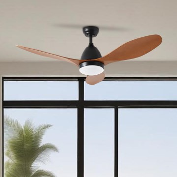 ZEVENTI - LED-Deckenventilator MURO LED/18W/230V 3000/4000/6000K Wi-Fi Tuya schwarz + Fernbedienung