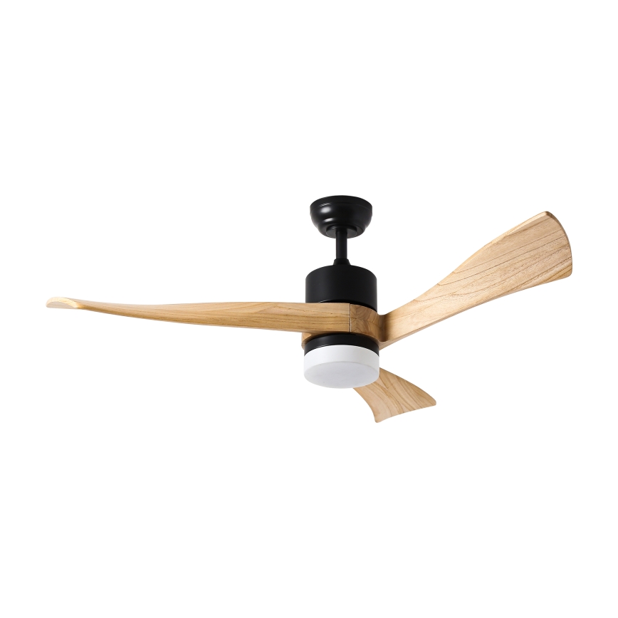 ZEVENTI - LED-Deckenventilator NATURITO LED/18W/230V 3000/4000/6000K Wi-Fi Tuya schwarz/Eiche + Fernbedienung