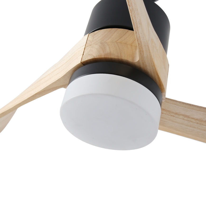 ZEVENTI - LED-Deckenventilator NATURITO LED/18W/230V 3000/4000/6000K Wi-Fi Tuya schwarz/Eiche + Fernbedienung