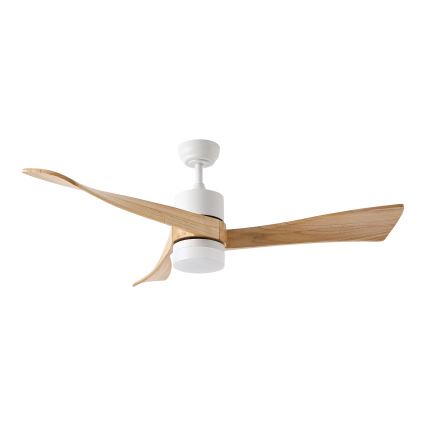 ZEVENTI - LED-Deckenventilator NATURITO LED/18W/230V 3000/4000/6000K Wi-Fi Tuya weiß/Eiche + Fernbedienung