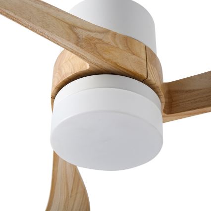 ZEVENTI - LED-Deckenventilator NATURITO LED/18W/230V 3000/4000/6000K Wi-Fi Tuya weiß/Eiche + Fernbedienung