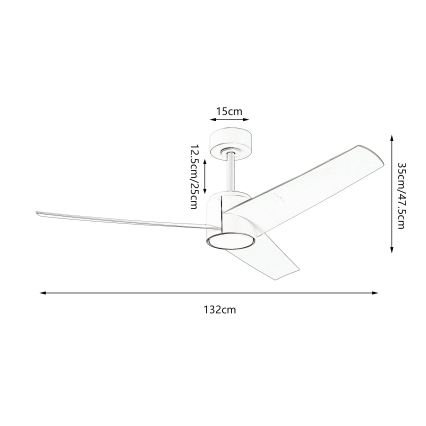 ZEVENTI - LED-Deckenventilator ORVIETO LED/18W/230V 3000/4000/6000K Wi‑Fi Tuya weiß + Fernbedienung