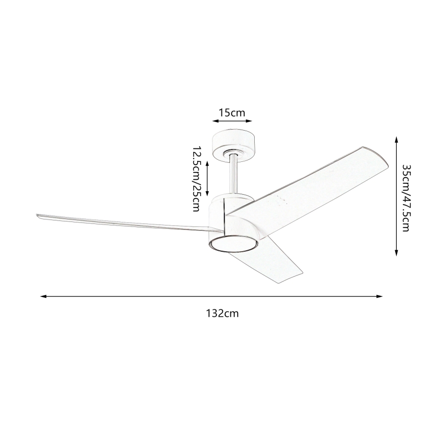 ZEVENTI - LED-Deckenventilator ORVIETO LED/18W/230V 3000/4000/6000K Wi‑Fi Tuya weiß + Fernbedienung