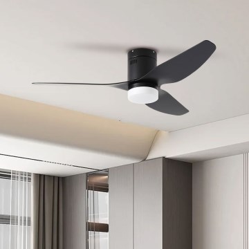 ZEVENTI - LED Deckenventilator PADUA LED/18W/230V 3000/4000/6000K Wi-Fi Tuya schwarz + Fernbedienung