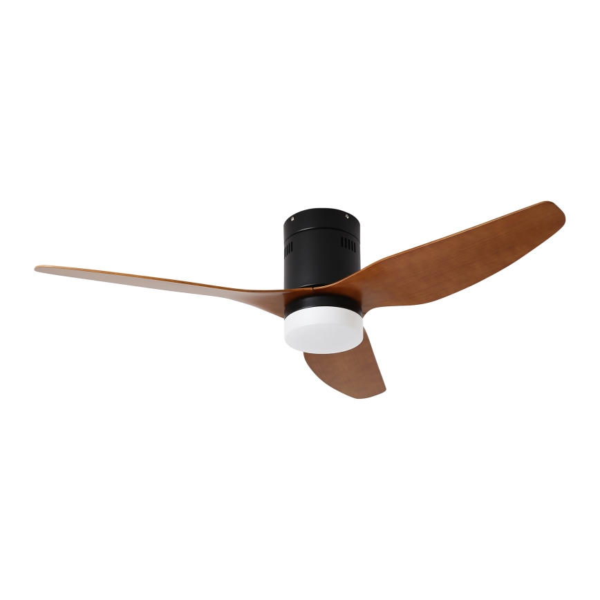 ZEVENTI - LED-Deckenventilator PADUA LED/18W/230V 3000/4000/6000K Wi-Fi Tuya schwarz/braun + Fernbedienung