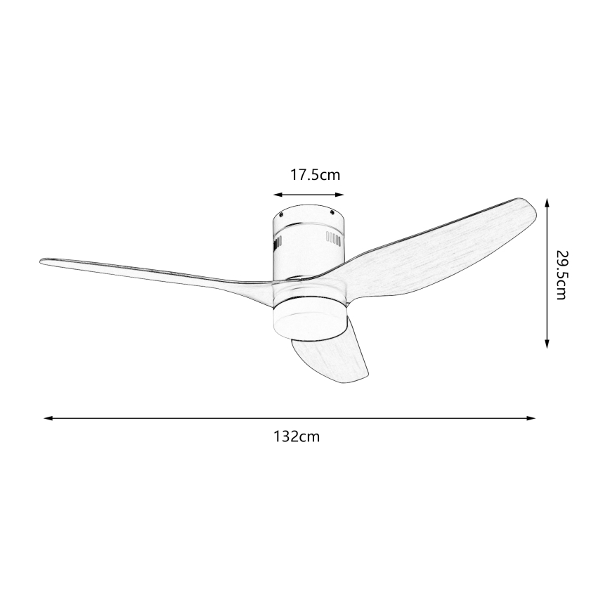 ZEVENTI - LED-Deckenventilator PADUA LED/18W/230V 3000/4000/6000K Wi-Fi Tuya schwarz/braun + Fernbedienung