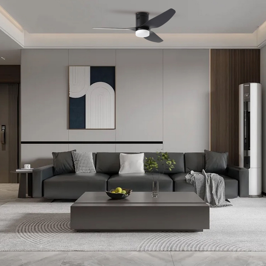 ZEVENTI - LED Deckenventilator PADUA LED/18W/230V 3000/4000/6000K Wi-Fi Tuya schwarz + Fernbedienung