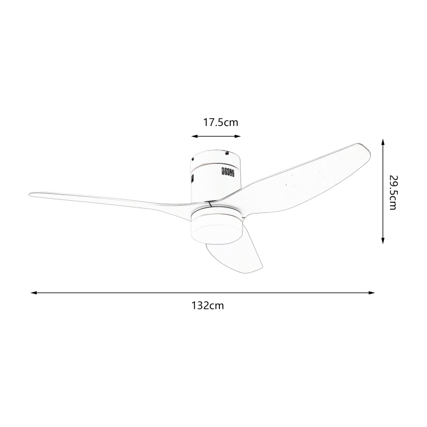 ZEVENTI - Dimmbarer LED-Deckenventilator PADUA LED/18W/230V 3000-6000K Wi-Fi Tuya weiß + Fernbedienung