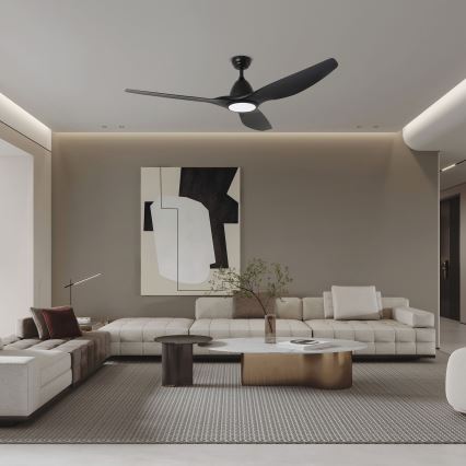 ZEVENTI - LED Deckenventilator URBINO LED/20W/230V 3000/4000/6000K Wi-Fi Tuya schwarz + Fernbedienung