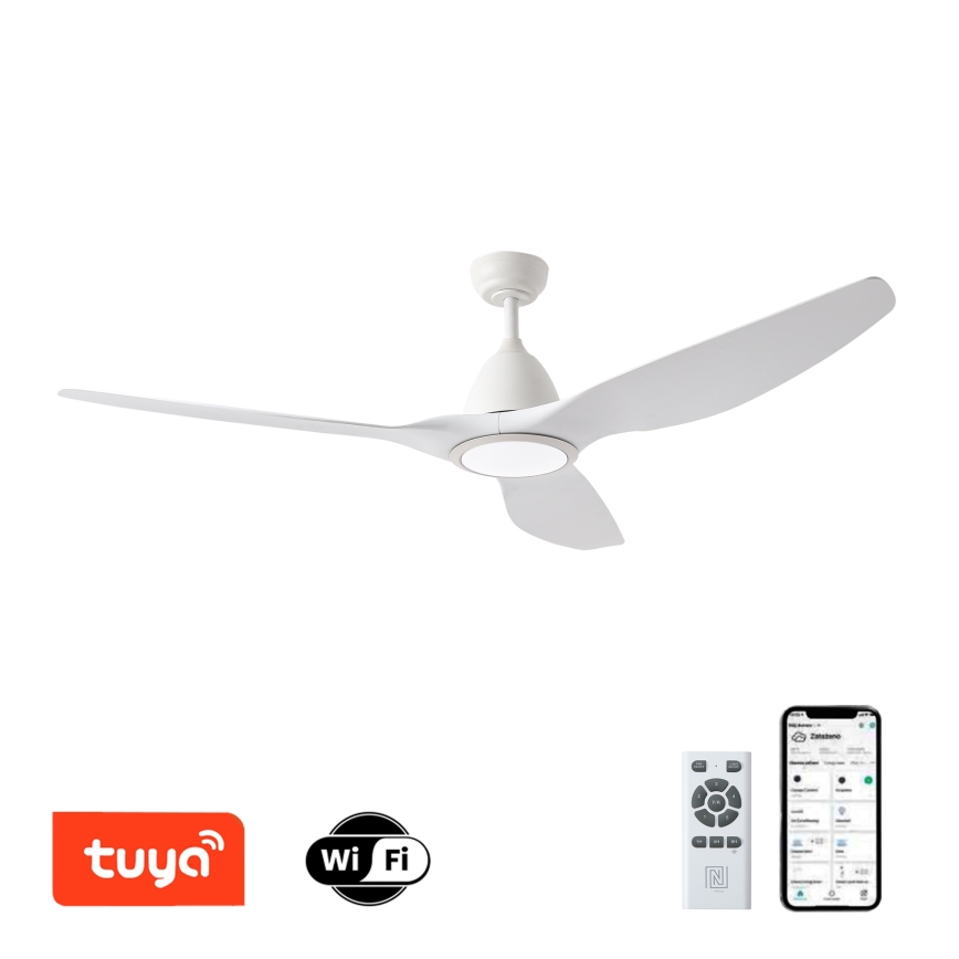 ZEVENTI - LED Deckenventilator URBINO LED/20W/230V 3000/4000/6000K Wi-Fi Tuya weiß + Fernbedienung