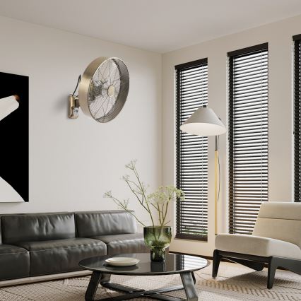 ZEVENTI - Wandventilator FANNY 50W/230V bronzefarben + Fernbedienung
