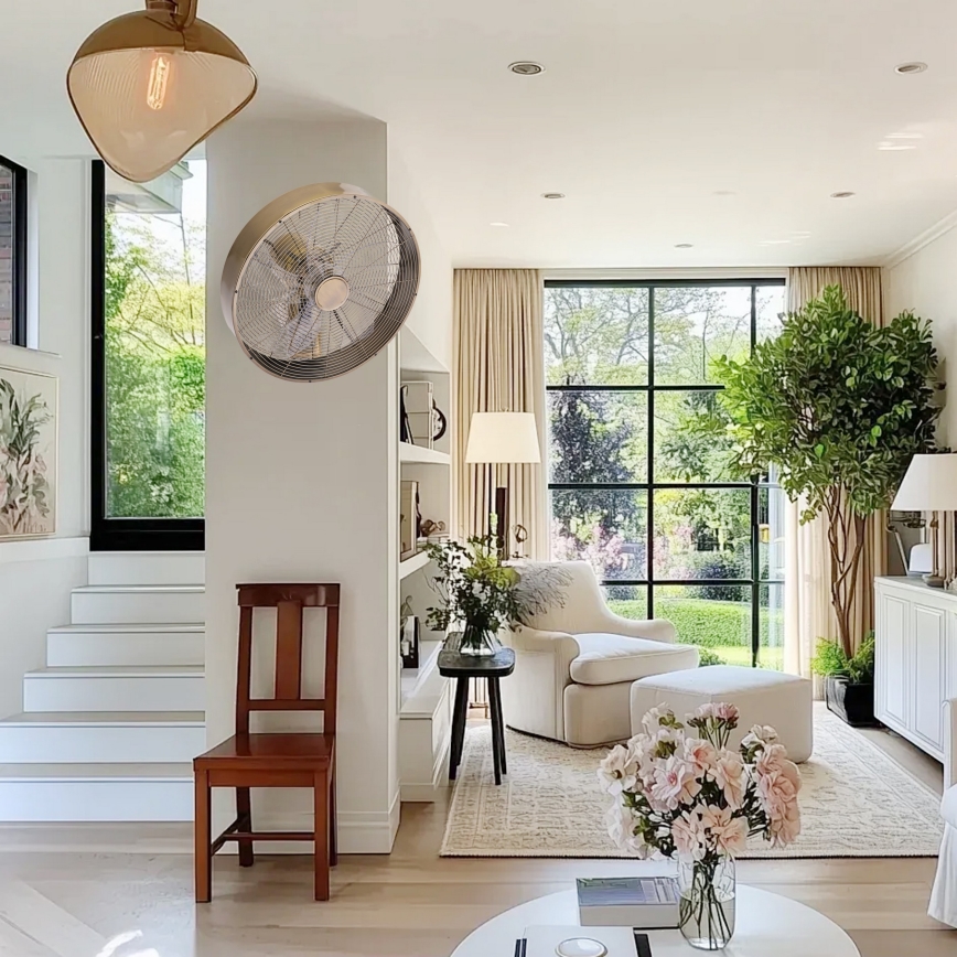 ZEVENTI - Wandventilator FANNY 50W/230V bronzefarben + Fernbedienung