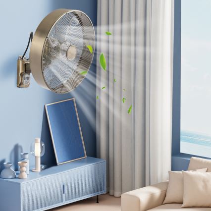 ZEVENTI - Wandventilator FANNY 50W/230V bronzefarben + Fernbedienung