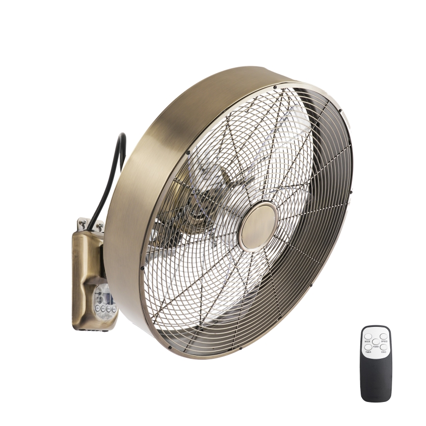 ZEVENTI - Wandventilator FANNY 50W/230V bronzefarben + Fernbedienung