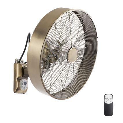ZEVENTI - Wandventilator FANNY 50W/230V bronzefarben + Fernbedienung