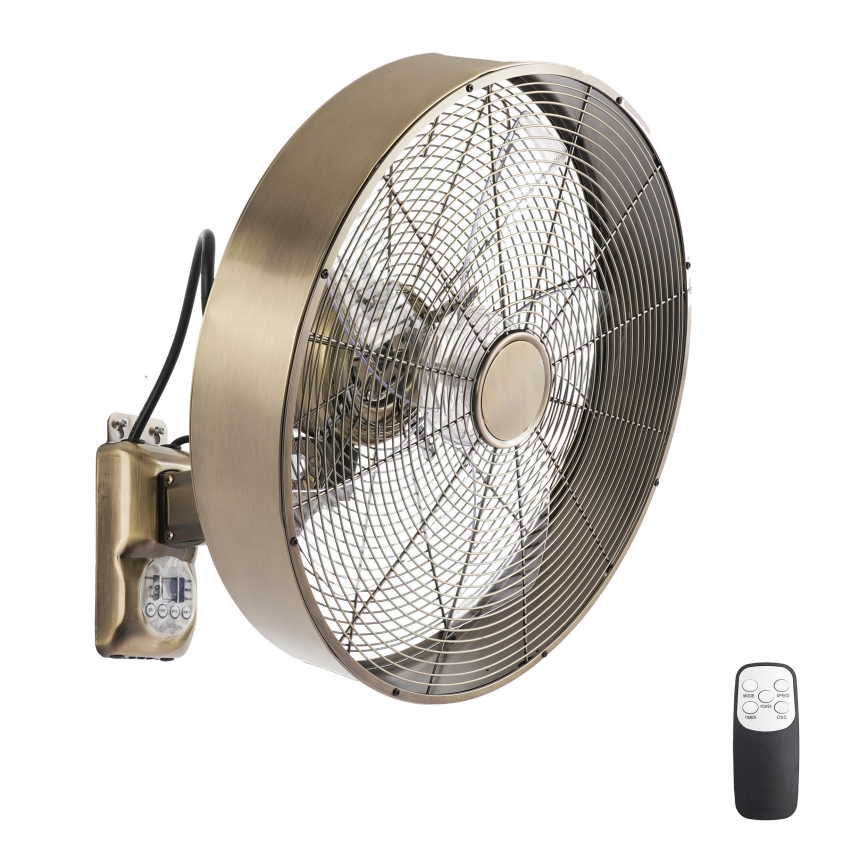 ZEVENTI - Wandventilator FANNY 50W/230V bronzefarben + Fernbedienung