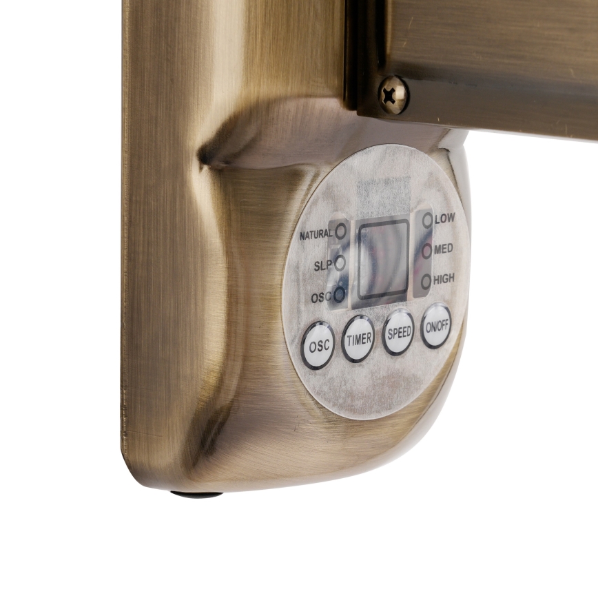 ZEVENTI - Wandventilator FANNY 50W/230V bronzefarben + Fernbedienung