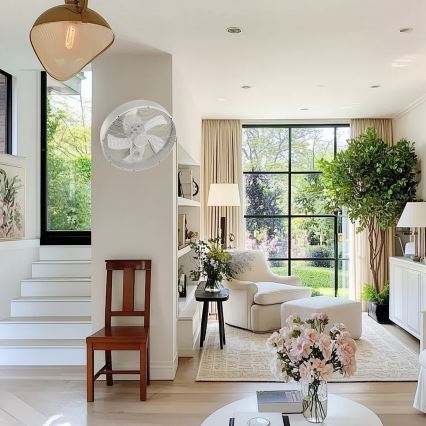 ZEVENTI - Wandventilator FANNY 50W/230V mattchrom + Fernbedienung