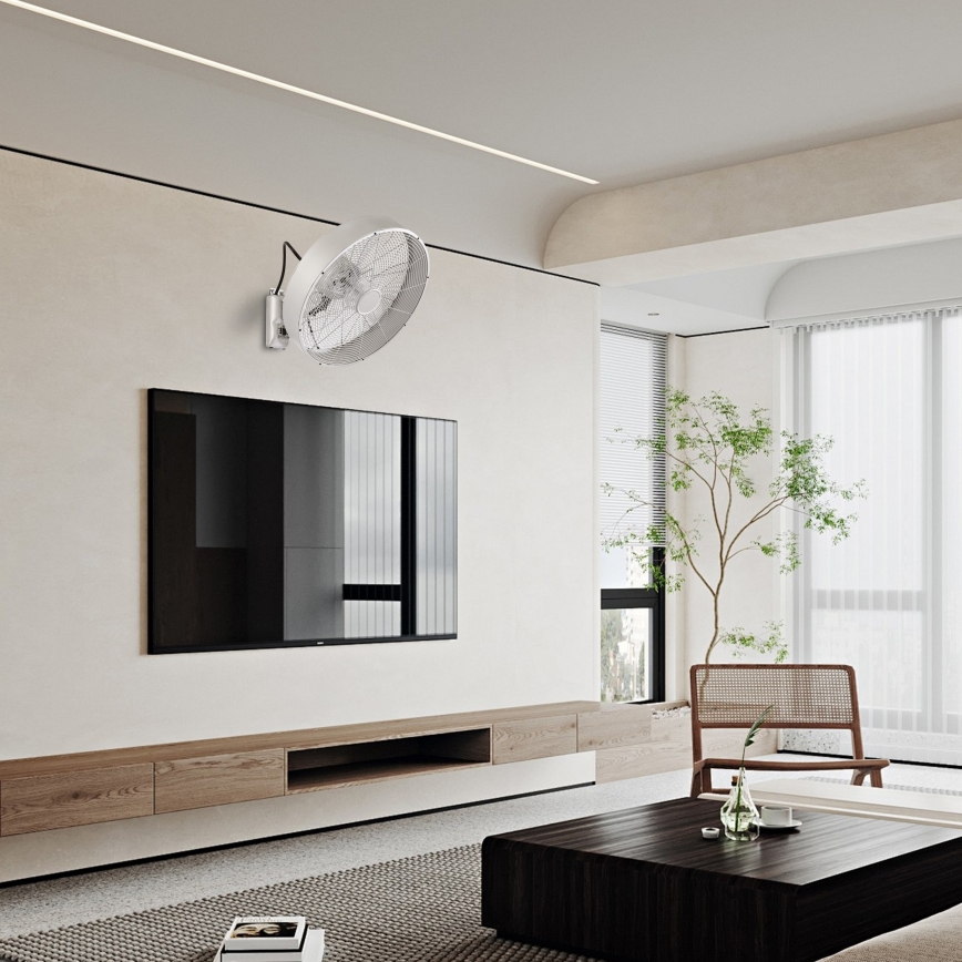 ZEVENTI - Wandventilator FANNY 50W/230V mattchrom + Fernbedienung