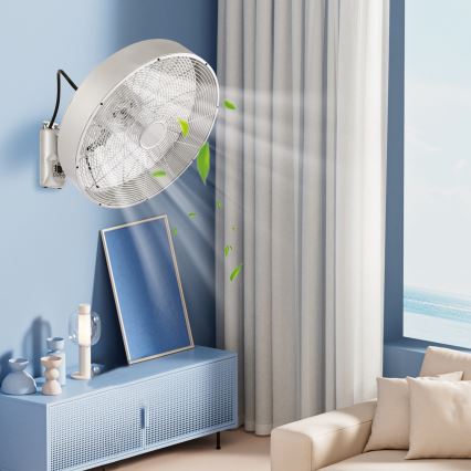 ZEVENTI - Wandventilator FANNY 50W/230V mattchrom + Fernbedienung