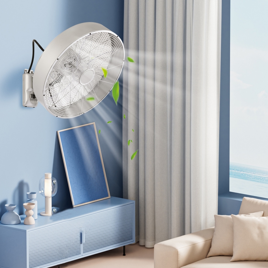 ZEVENTI - Wandventilator FANNY 50W/230V mattchrom + Fernbedienung