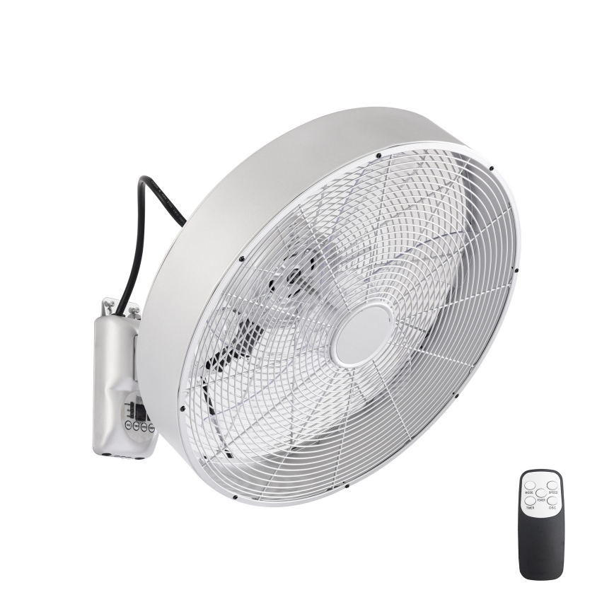 ZEVENTI - Wandventilator FANNY 50W/230V mattchrom + Fernbedienung