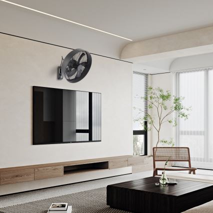 ZEVENTI - Wandventilator FANNY 50W/230V schwarz + Fernbedienung