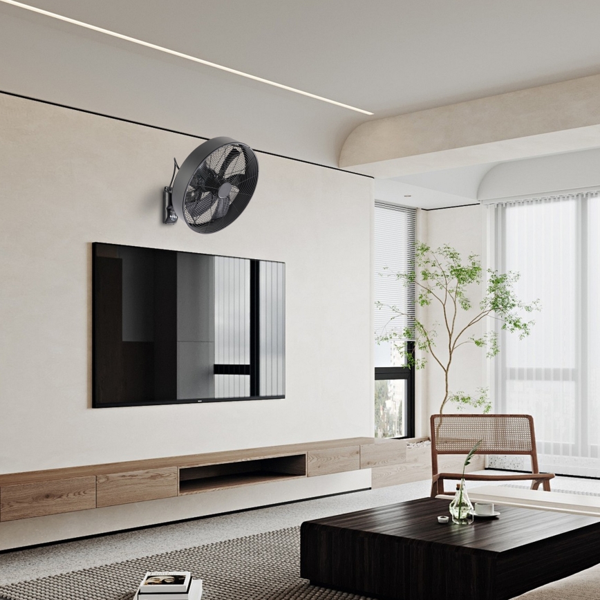 ZEVENTI - Wandventilator FANNY 50W/230V schwarz + Fernbedienung