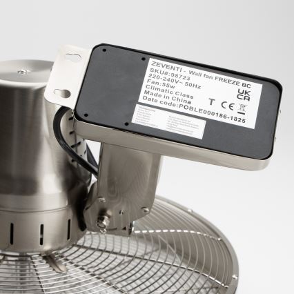 ZEVENTI - Wandventilator FREEZE 50W/230V d 40 cm matt Chrom + Fernbedienung