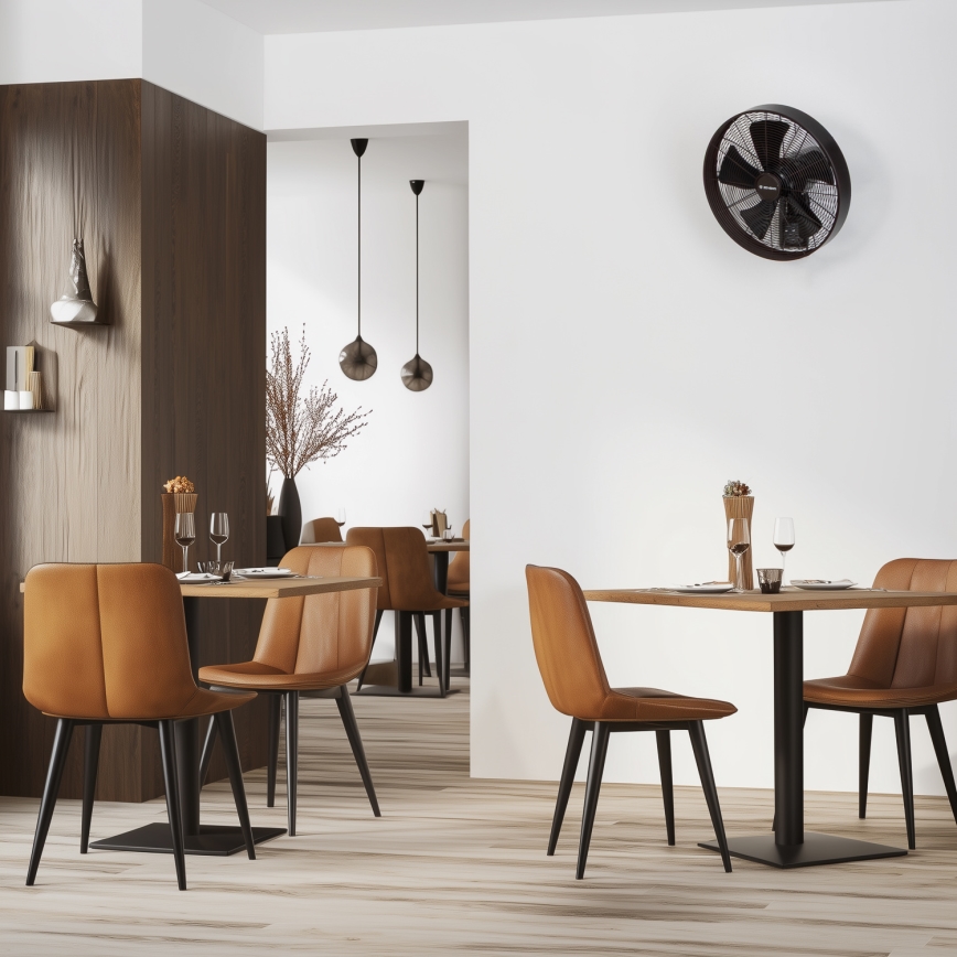ZEVENTI - Wandventilator FREEZE 50W/230V d 40 cm schwarz/braun + Fernbedienung