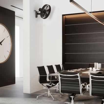 ZEVENTI - Wandventilator FREEZE 50W/230V d 40 cm schwarz/braun + Fernbedienung