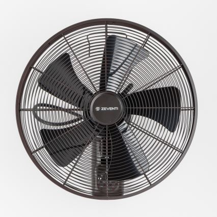 ZEVENTI - Wandventilator FREEZE 50W/230V d 40 cm schwarz/braun + Fernbedienung