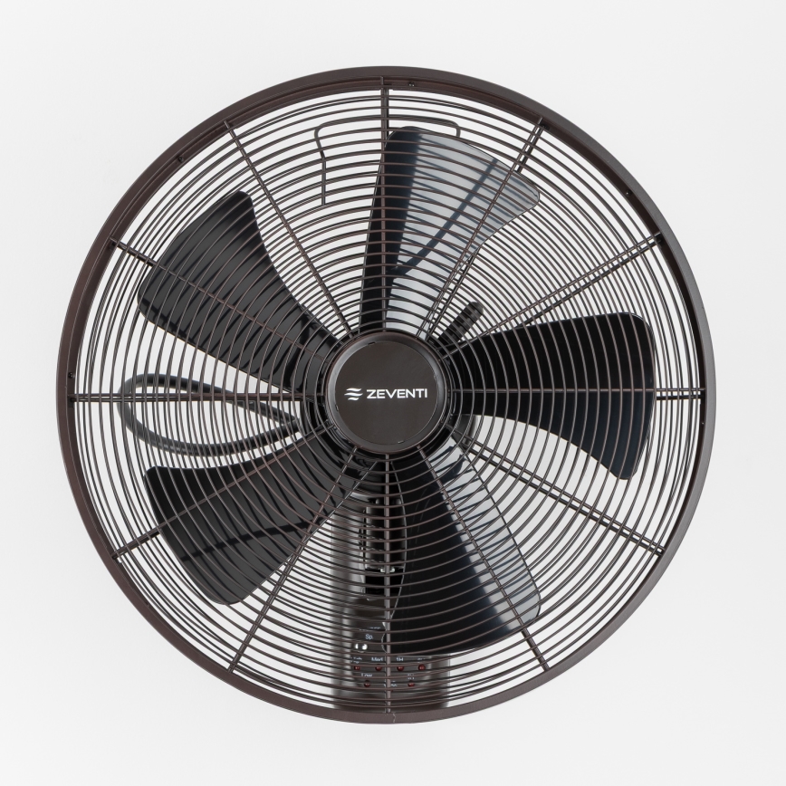 ZEVENTI - Wandventilator FREEZE 50W/230V d 40 cm schwarz/braun + Fernbedienung