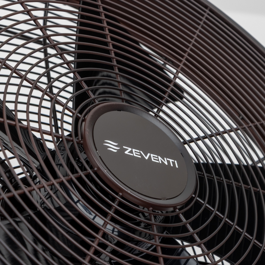 ZEVENTI - Wandventilator FREEZE 50W/230V d 40 cm schwarz/braun + Fernbedienung