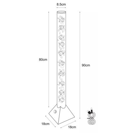 Zuma Line - LED RGB Stehlampe LED/3,6W/5V