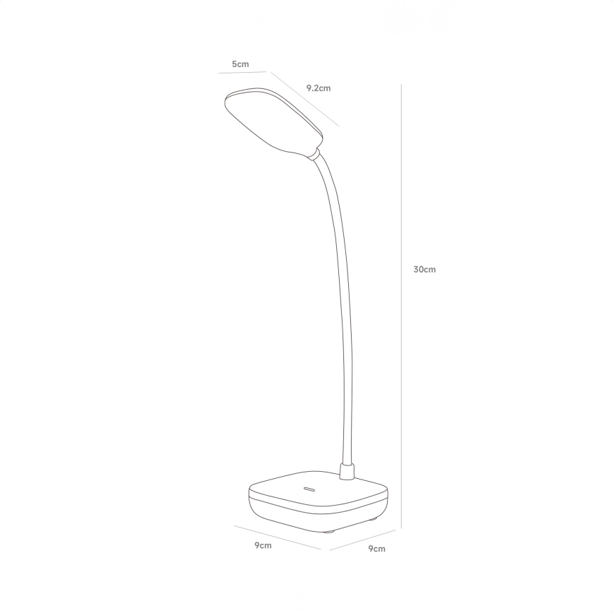 Zuma Line - Aufladbare LED-Tischleuchte LED/7W/1200 mAh 3000/4500/6000K CRI 90 weiß