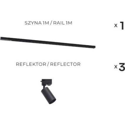 Zuma Line - Spot für Schienensystem 3xGU10/35W/230V schwarz