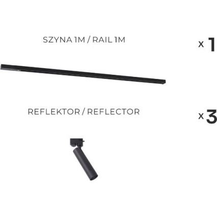 Zuma Line - Schienenstrahler im Schienensystem 3xGU10/35W/230V schwarz