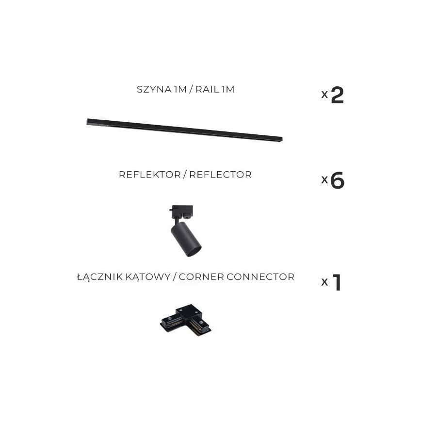 Zuma Line - Strahler für Schienensystem 6xGU10/35W/230V, schwarz