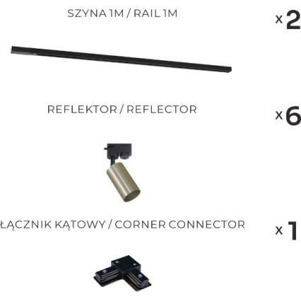 Zuma Line - Spot svítidlo v lištovém systému 6xGU10/35W/230V černá/zlatá