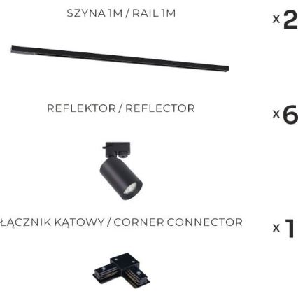 Zuma Line - Schienenstrahler für das Stromschienensystem 6xGU10/35W/230V schwarz