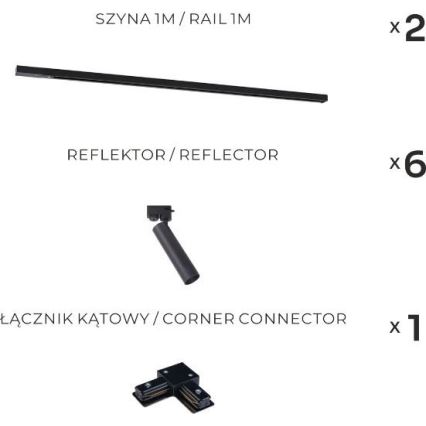 Zuma Line - Spotleuchte für Schienensystem 6xGU10/35W/230V schwarz