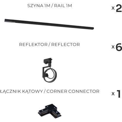 Zuma Line - Schienenstrahler für Schienensystem 6xGU10/15W/230V schwarz