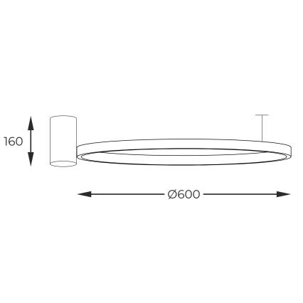 Zuma Line - LED-Hängeleuchte an Schnur LED/32W/230V 3000/4000/6000K d 60 cm schwarz