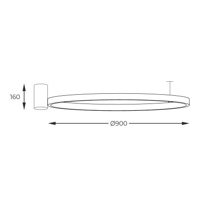 Zuma Line - LED-Deckenleuchte LED/40W/230V 3000/4000/6000K d 90 cm schwarz