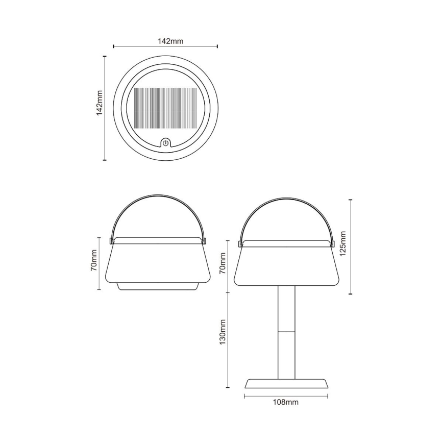 Zuma Line - LED dimmbare solarbetriebene Tischlampe LED/2,2W/2000 mAh IP44 schwarz