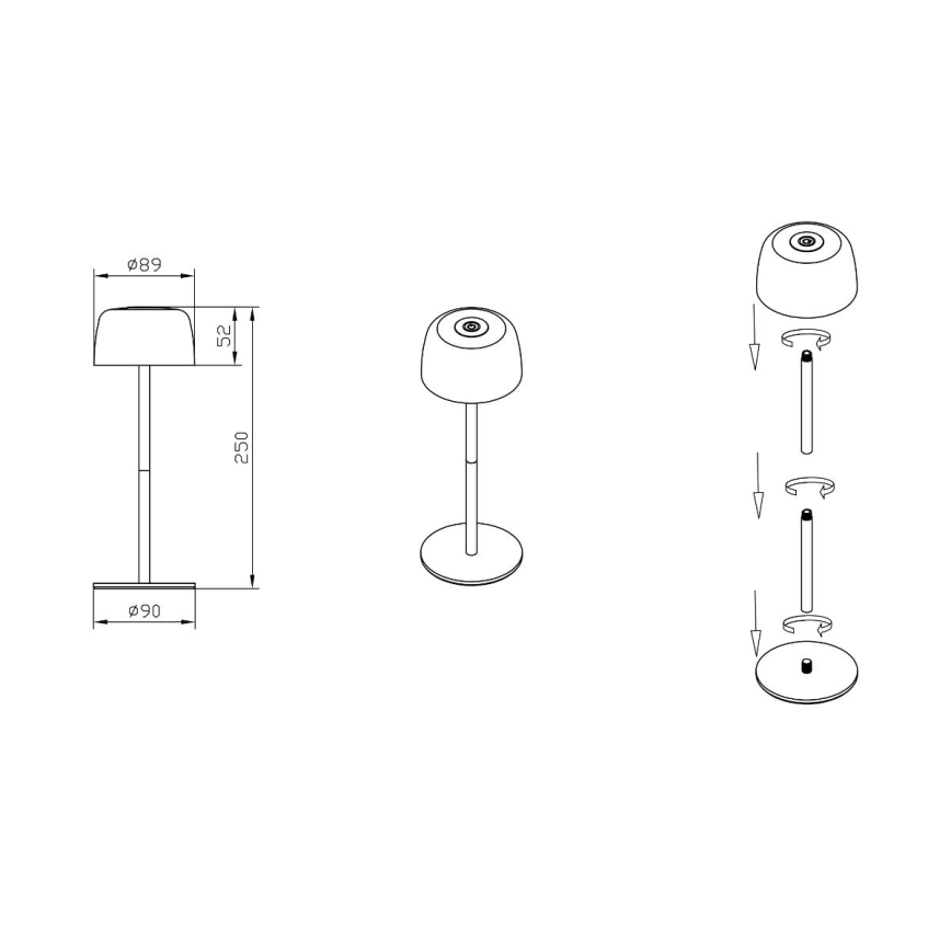 Zuma Line - LED dimmbare wiederaufladbare Tischlampe LED/2W/1200 mAh IP44 grün