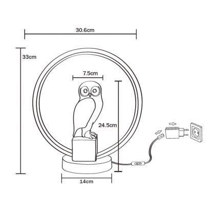 Zuma Line - LED-Tischleuchte LED/4W/5V schwarz/weiß